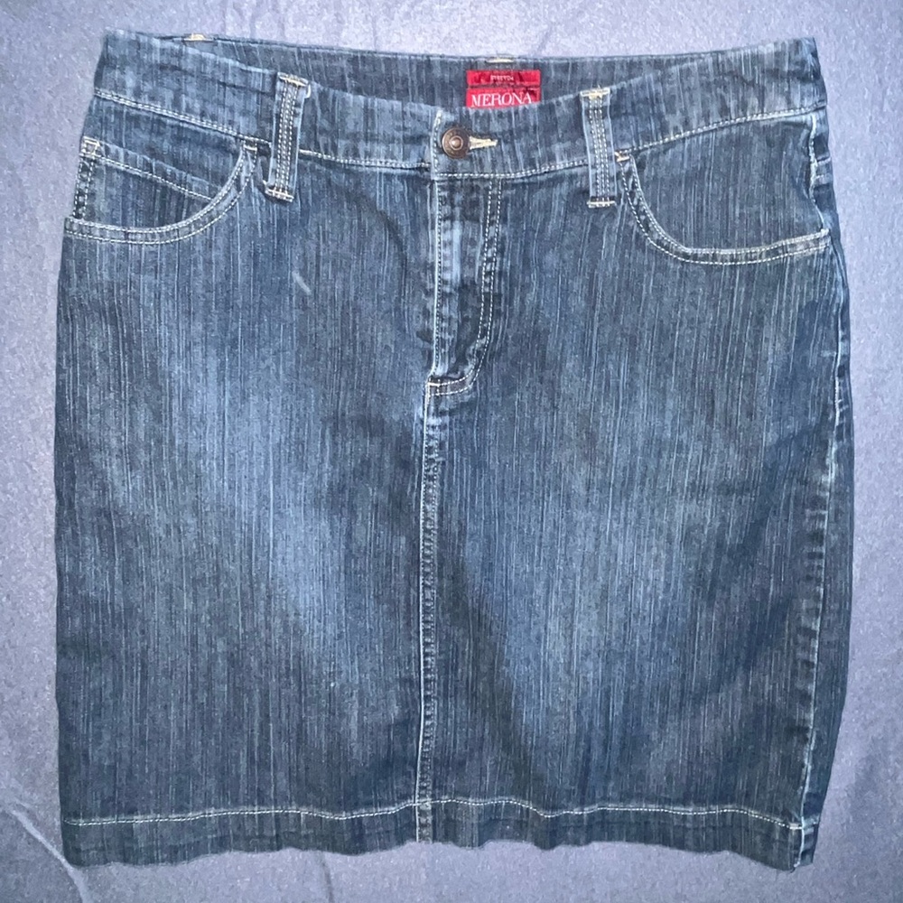 Merona Dark‎ Blue Denim Skirt Size 8